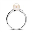 14 quilates anillo de oro blanco diamantes perla de agua dulce