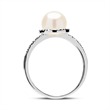 Ring 14ct white gold diamonds freshwater pearl