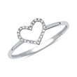 Anillo corazón de oro blanco 14 quilates con diamantes