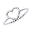 14ct Gold Ring Heart With Diamonds