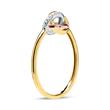 Ring in 14ct gold tricolor with diamonds