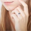 Diamond ring in 14ct white gold with blue topaz