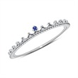 Ring in 14ct white gold with sapphire