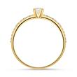 Ring for ladies in 14K gold with white topazes