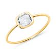 White topaz ring for ladies made of 585 gold