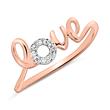 Anillo de amor en oro rosa de 14 quilates con diamantes