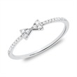 Ring bow in 14ct white gold with diamonds