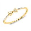 14 quilates anillo de oro lazo con diamantes
