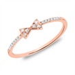 Ring bow in 14ct rose gold with diamonds