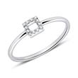 Ladies ring square in 14ct white gold with diamonds