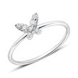 Ring butterfly in 14ct white gold with diamonds