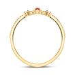 14K Gold Ring mit Diamanten und Rubin