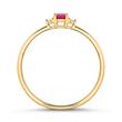 14 Karaat Gouden Ring Met Een Robijn En Diamanten