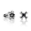 Stainless steel ear studs with black zirconia