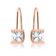 Rose gold plated stainless steel earring white stone