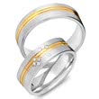Wedding rings 18ct yellow-white gold 7 diamonds