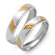 Wedding rings 18ct yellow-white gold 2 diamonds