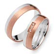 Wedding rings 8ct red-white gold 3 diamonds