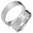 Wedding rings 14ct white gold 3 diamonds