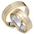 Wedding rings 18ct yellow-white gold 6 diamonds