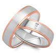 Wedding Rings 14ct Rose-White Gold 2 Diamonds