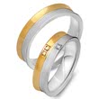 Wedding Rings 14ct Yellow-White Gold 3 Diamonds