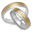 Wedding Rings 18ct Yellow-White Gold 3 Diamonds
