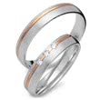 Wedding rings 18ct red and white gold 3 brilliants