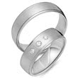 Wedding rings 14ct white gold 3 diamonds