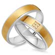 Wedding rings 18ct yellow-white gold 4 diamonds