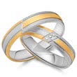 Wedding rings 8ct yellow-white gold 3 diamonds