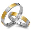 Wedding rings 14ct yellow-white gold 4 diamonds