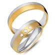 Wedding rings 8ct yellow-white gold 3 diamonds