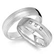 Wedding rings 18ct white gold 3 brilliants