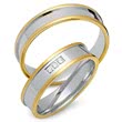 Wedding rings 14ct yellow-white gold 3 diamonds