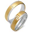 Wedding rings 14ct yellow-white gold 4 diamonds