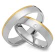 Wedding rings 18ct yellow-white gold with diamond