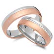 Wedding Rings 14ct Red And White Gold 44 Diamonds