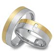 Wedding rings 18ct yellow-white gold 2 diamonds