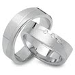 Wedding rings 14ct white gold 3 diamonds