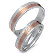 Wedding rings 14ct red and white gold 6 diamonds