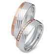 Wedding rings 18ct red and white gold 10 diamonds