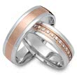 Wedding rings 8ct red and white gold 33 diamonds