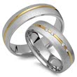 Wedding rings 14ct yellow-white gold 4 diamonds