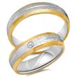 Wedding rings 14ct yellow-white gold with diamond