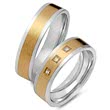 Wedding rings 18ct yellow-white gold 3 diamonds