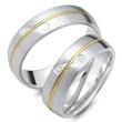 Wedding rings 8ct yellow-white gold 2 diamonds