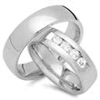 Wedding rings 18ct white gold 4 diamonds