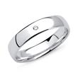 Wedding rings in 14K white gold with diamond, engravable