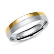 Yellow and white gold wedding rings with 5 diamonds
